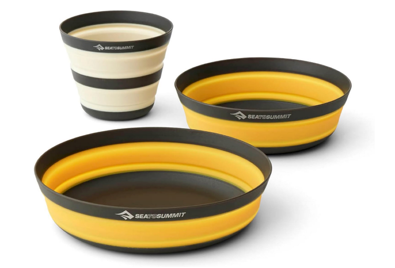 Collapsible Sea to Summit camping bowls and cup set featured in Amazon camping gift guide 2025.