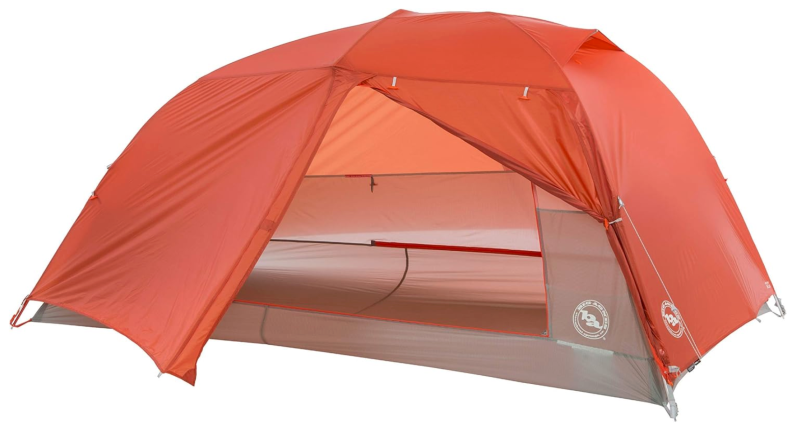 Big Agnes Copper Spur tent in orange included in Amazon 2025 holiday camping gifts.