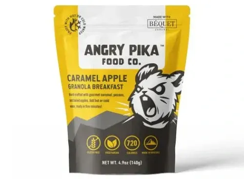 Bag of Angry Pika Granola, an outdoor-themed, high-energy granola blend designed for hikers and adventurous snackers.