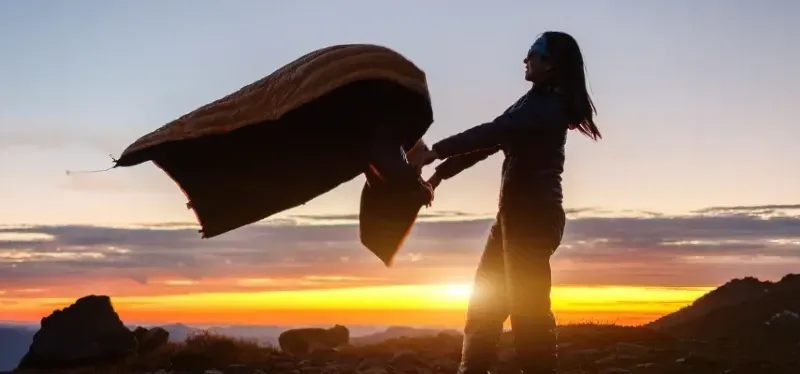 Gear assortment from women-led small outdoor brands carried by Garage Grown Gear.