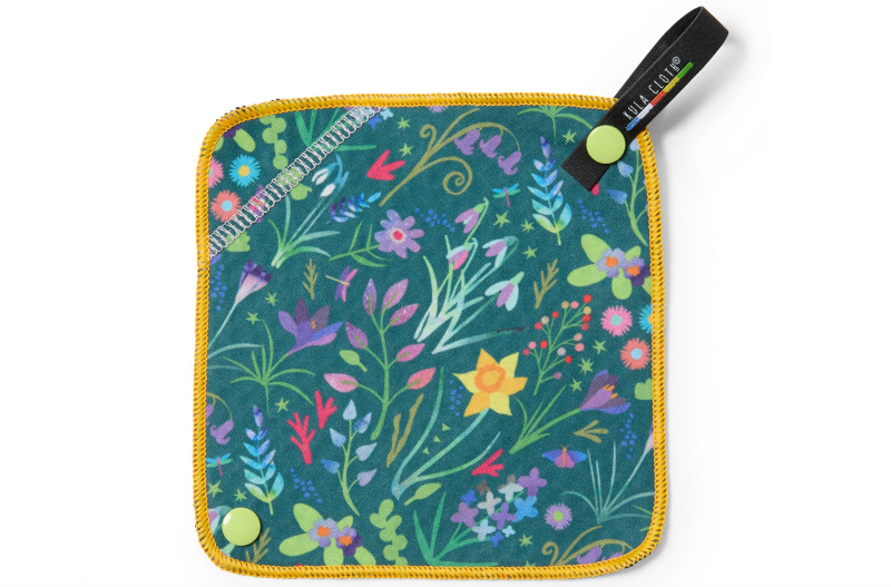 Kula Cloth reusable antimicrobial pee cloth designed for hikers and backpackers, featuring a snap loop for attaching to a backpack.