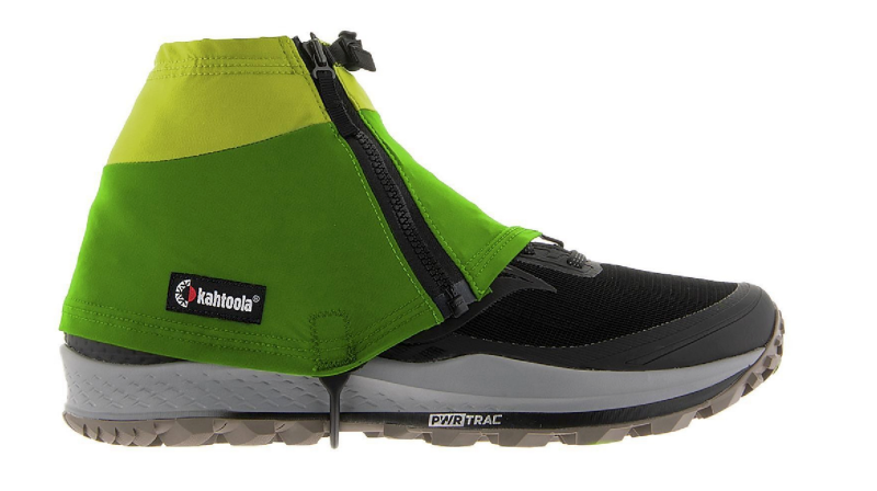 kahtoola renagaiter low in green on trail runner stock image