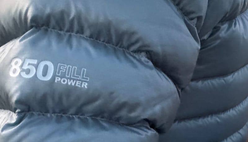 850 fill power down insulation close-up on the Himali Accelerator Down Jacket
