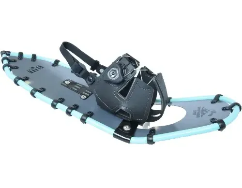Northern Lites Elite Snowshoes shown with a lightweight aluminum frame, laced deck, and secure Boa-style binding, designed for fast and efficient winter hiking.