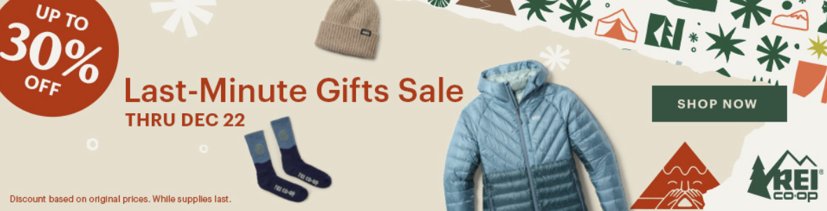 REI Co-op Last Minute Gifts Sale 2025: Up to 30% Off Through December 22