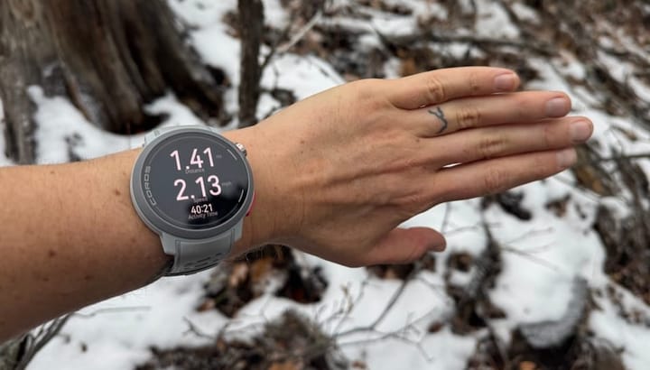 coros pace pro gps sports watch being used for a hike