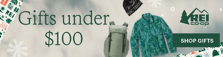 REI 2025 gift guide graphic featuring top backpacking gear picks in 2025