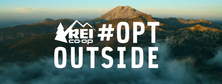 Mountain trail with Opt Outside, promoting the 2025 REI Gear Up & Get Out Sale with 20% off member coupons and early Black Friday deals.